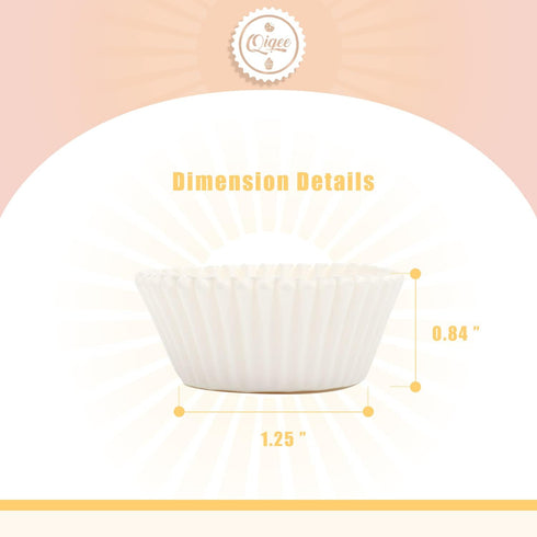 qiqee 1000 Count Mini Cupcake Liners, White Muffin Liners, Food Grade Baking Cups, Small Size