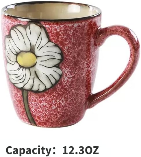 12oz Ceramics Cappuccino Mug,Coffee mugs,Tea mugs,Kiln Glazing Process,Microwave and Dishwasher Safe, Perfect For Tea