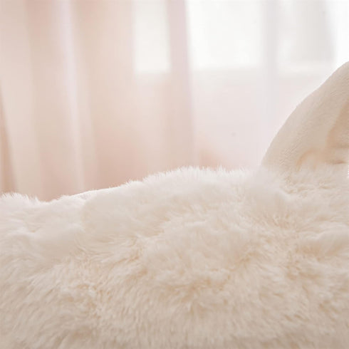 A Nice Night Faux Fur Reading Pillow Bed Wedge Large Adult Children Backrest with Arms Back Support for Sitting Up