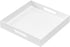 Glossy White Acrylic Serving Tray with Handles, 12x12x2H Inches - Spill Proof,