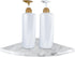 Sanbege 9" Marble Stone Corner Shelf Polished, Wall Mounted Shower Caddy, Floating Shampoo