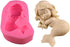 OBTANIM Silicone Mermaid Fondant Mold, Cute 3D Sleeping Baby Girl Mould for Cake Topper DIY Decoration Baking Tool