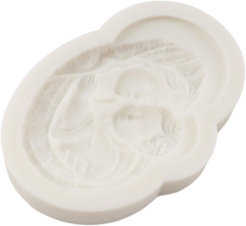 Virgin Mary Silicone Mold, Mother and Baby Fondant Molds for Cake Decoration, Cupcake Topper, Sugar Craft