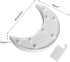 Pooqla Decorative LED Crescent Moon Marquee Sign, Nursery Night Lamp Gift, Ramadan Home Decorations (White)
