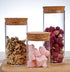 2Pcs 300ml/10oz Clear Glass Bottles with Cork Stopper - Empty Refillable Storage Container for Dry Food Goods