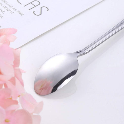 Iced Tea Spoon Set for 12, 7.9-Inch Stainless Steel Coffee Spoon Set, Ice Cream Dessert Spoon
