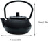 YARDWE Vintage Cast Iron Tea Pot, Small Teapot with Infuser for Loose Tea (Black, 2.83X2.75X1.69in)