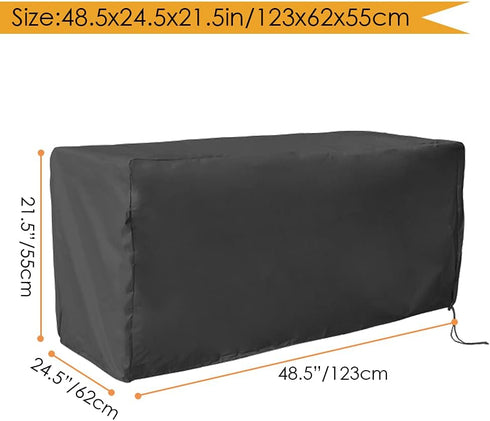 COOSOO Deck Box Cover Waterproof Heavy Duty Patio Ottoman Cover All Weather Protection Outdoor Large Deck Cover