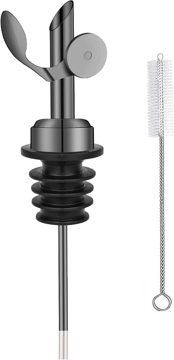 Weighted Stainless Steel Bottle Pourers, Auto Flip Feature Self Closing Olive Oil