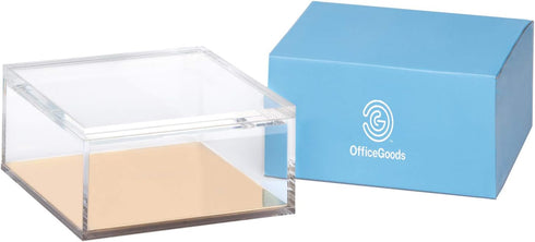 OfficeGoods Acrylic Desk Organizer w/Gold Base – Elegant Odds & Ends Box for Home or Office, Extra Large