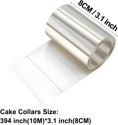Gutsdoor Cake Collars 3.1 x 394inch, Acetate Rolls, Clear Cake Mousse Strips, Transparent Cake Rolls, Cake Acetate Sheets for Chocolate Mousse Baking Cake Decorating