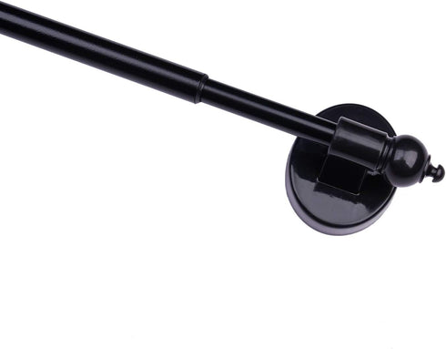 Magnetic Curtain Rods, Adjustable Appliance for Metal Doors and Windows, 16-28 Inch, Black, 2 Pack
