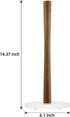 Buruis Wood Paper Towel Holder, Marble Base Decorative Countertop Stand for Kitchen and Bathroom