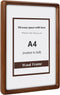 SZKYSJGS A4 Wood Picture Frame, Solid Natural Walnut Photo Frame with Tempered Glass,