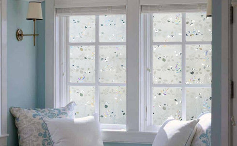 LEMON CLOUD Window Privacy Film, Stained Static Cling Glass Film, 3D Decorative, 17.5In. by 78.7In