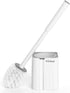 Toilet Bowl Brush and Holder Set, Compact Scrubber for RV and Bathroom Cleaning, 360°PP Bristle, White