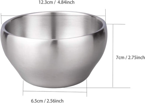 IMEEA Ice Cream Bowl Insulated Bowl 15oz Double Wall Soup Bowl SUS304 Stainless Steel Cereal Bowl, Set of 2 by IMEEA