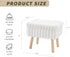 Wimarsbon Storage Ottoman,Soft Faux Fur Footstool with Padded Seat, Small Reading Vanity Chair, Footrest with Wood Tray