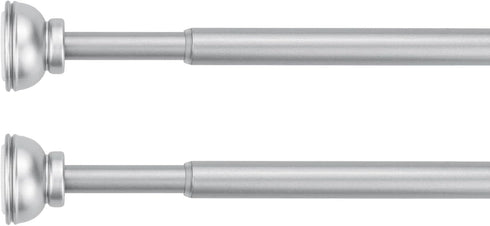 KXLIFE 2 Pack Decorative Tension Curtain Rod, 1/2-inch Nickle Drapery Rod for Window, (36-60 Inches)