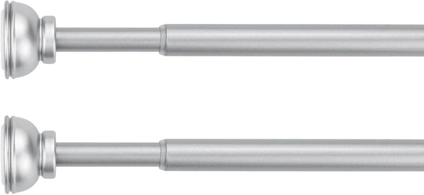 KXLIFE 2 Pack Decorative Tension Curtain Rod, 1/2-inch Nickle Drapery Rod for Window, (36-60 Inches)