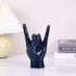7.7" QIANLING Blue Resin Rock On Hand Gesture Statue - Rock Culture Music Lovers' Decorative Tabletop Sculpture