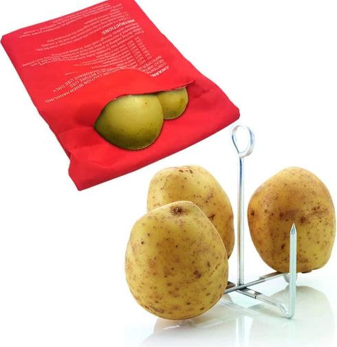 i Kito Potato Baking Rods and Microwave Potato Cooker Bag Set,Baked Perfect Potatoes Quickly
