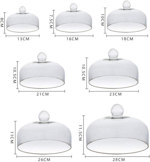 HEMOTON Glass Cake Dome, XL Clear Cloche Cake Display Cover with Knob Handle
