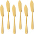 Stainless Steel Cheese Dessert Knives, Set of 6, Breakfast Butter Knife, Slicer Sandwich Spreader (Gold)