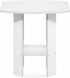 2-Tier Furinno Simple Design Side Table, Square Modern End Table, Open Shelves Night Stand, Bedside Table, Rounded