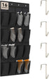 dodowin Over the Door Shoe Organizer Rack, 16 Large Breathable Mesh Pockets,