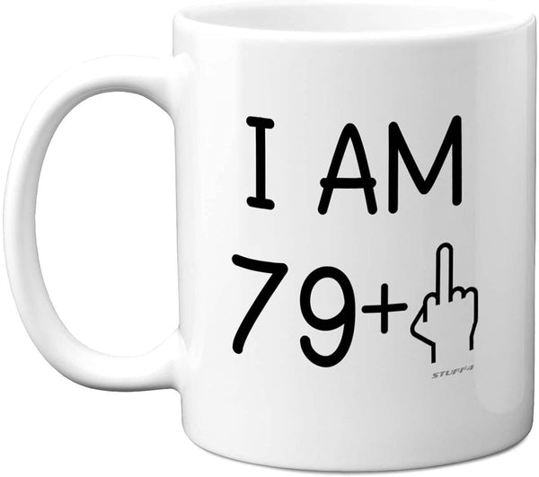 Stuff4 80th Birthday Gifts, Rude Novelty Mug Middle Finger, Funny 11oz Premium Ceramic Coffee Mug for Birthday