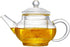 123Arts Small Tea Pot, Glass Teapot with Infuser, 8 Oz Kettle for Loose Tea with Lid