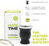 BALIBETOV Leather & Glass Yerba Mate Gourd Set with Yerba Mate Bombilla