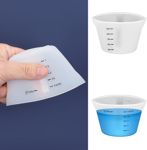 PEUTIER 4pcs 125ml Laundry Measuring Cup, Silicone Liquid Measuring Cups Reusable Washable Laundry Detergent Measuring