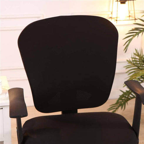Computer Office Chair Cover - Stretchable Protective Cloth Polyester Universal Desk Task Chair Slipcover, Black