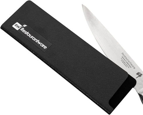 Restaurantware Sensei Knife Sleeve 6.5 x 2 Inch - 1 Knife Protector with Felt Lining, Black Plastic Blade Guard