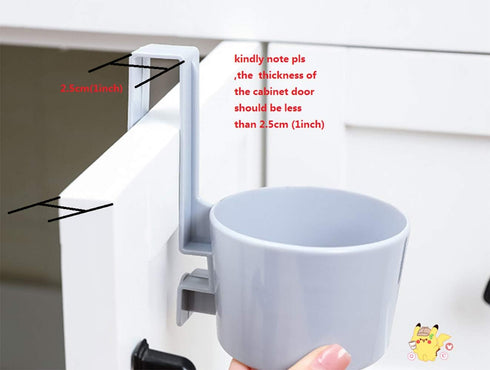 Over-The-Cabinet Hair Dryer Rack, Hair Dryer Holder Holster for Master, Guest, Kid's Bathroom, Vanity - White, 5.4" x