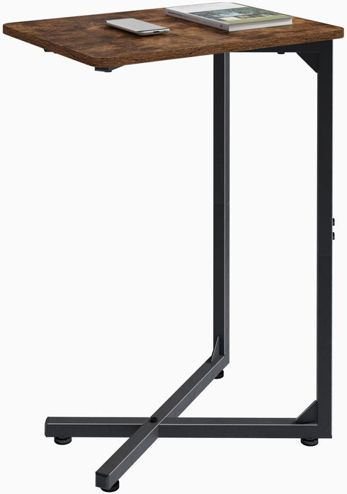 NEFROM C-Shaped End Table, Small Couch Side Table, Sofa TV Tray Table for
