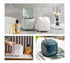 Mini Trash Can with 10 Rolls of Bags, Tiny Desktop Trash Can with Press Type Lid for Bathroom Vanity, Home Office (Dark