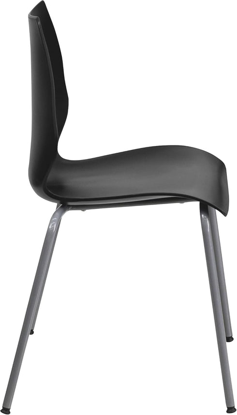 Flash Furniture HERCULES Series Stack Chair, 770 lb. Capacity with Lumbar Support and Silver Frame