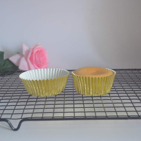 Shiny Gold Foil Cupcake Liners, Standard Paper Baking Cups for Wedding and Party, 120-Count