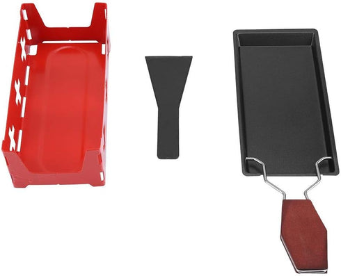 Portable Raclette Table Grill, Non-Stick BBQ Cheese Melt Pan with Foldable Handle for Home Kitchen Grilling Tool