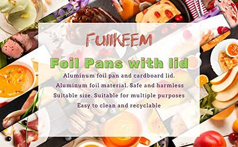 Small Aluminum Pans with Lids (40 Pack - 5"×4") 1 LB Capacity Disposable Tin Foil Pans for Cooking Baking Party Meals