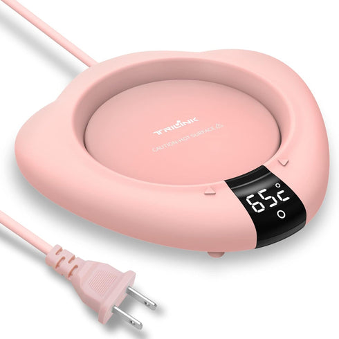 TRILINK Electric Coffee Mug Warmer, Portable Cup Heater for Desk, 3 Temperature Levels, Auto Shut Off, Pink