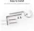 Curtain Rod Brackets Heavy Duty - Adjustable Drapery Hardware for 7/8 or 1 Inch Rods, Set of 3 (White)