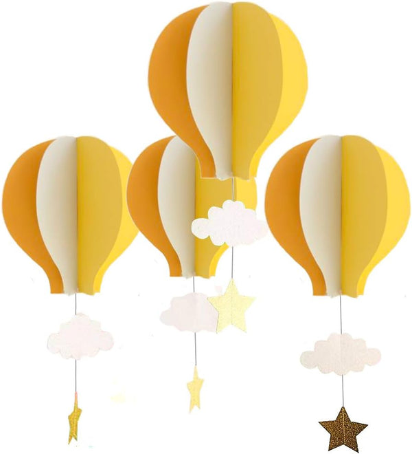 AZOWA Large Size Orange Hot Air Balloon Decorations - Pack of 8