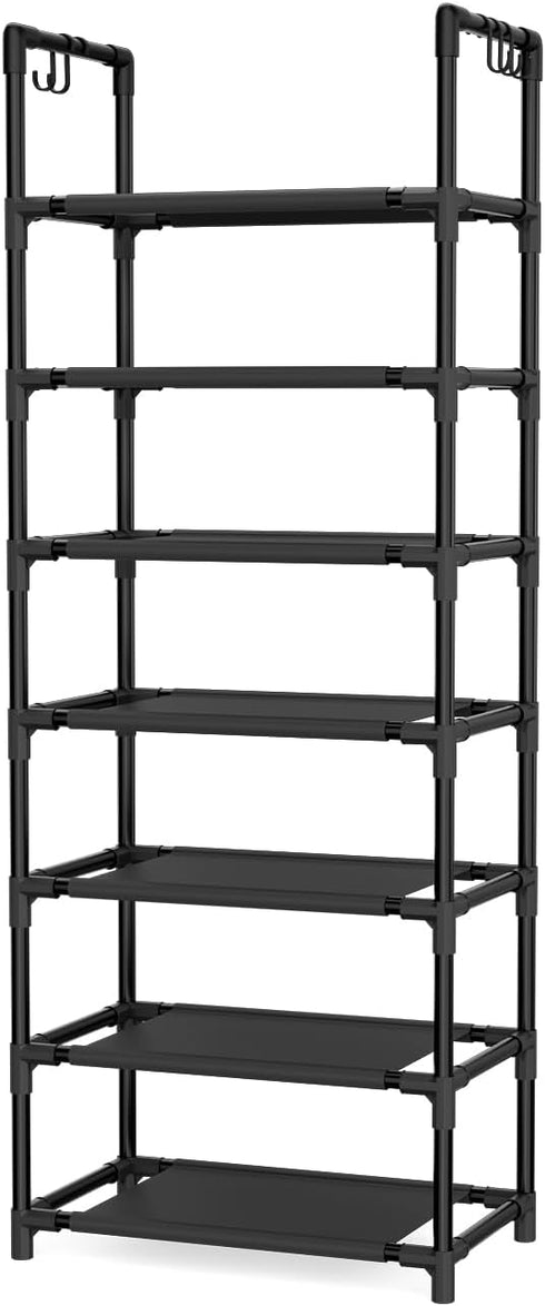 7 18-20 Closets LANTEFUL Tiers Shoe Rack Pairs Boots Organizer Storage Sturdy Narrow Shoe Shelf for Entryway