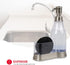 Home Basics Plastic Soap Dispenser with Fixed Sponge Holder and Brushed Steel Top, Chrome
