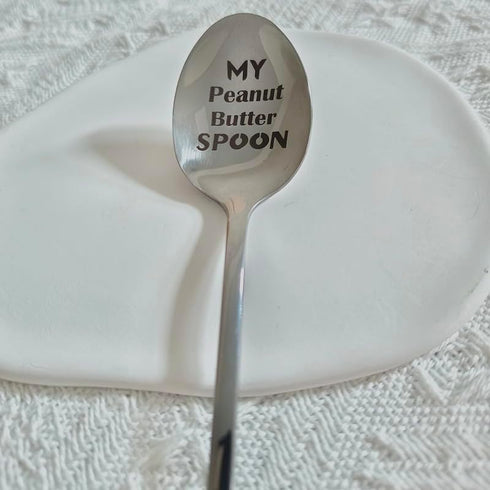 Peanut Butter Spoons Gift for Women Men My Peanut Butter Spoon Spoon Gifts for Friend Papa PB Lover Gift Spoons for Dad Wife Christmas Birthday Gifts Funny Stainless Steel Spoon
