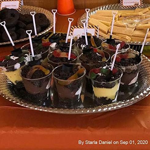 Set of 50 Novelty Disposable Plastic Shovel Shape Dessert Spoons